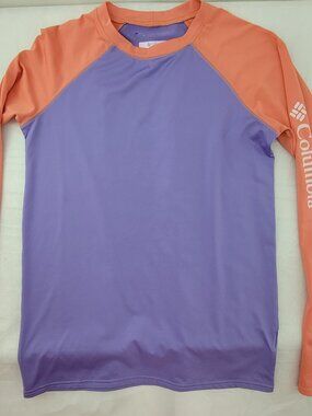 Columbia Rash Guard Shirt Women's XL Omni-Shade UV long sleeve Raglan purple